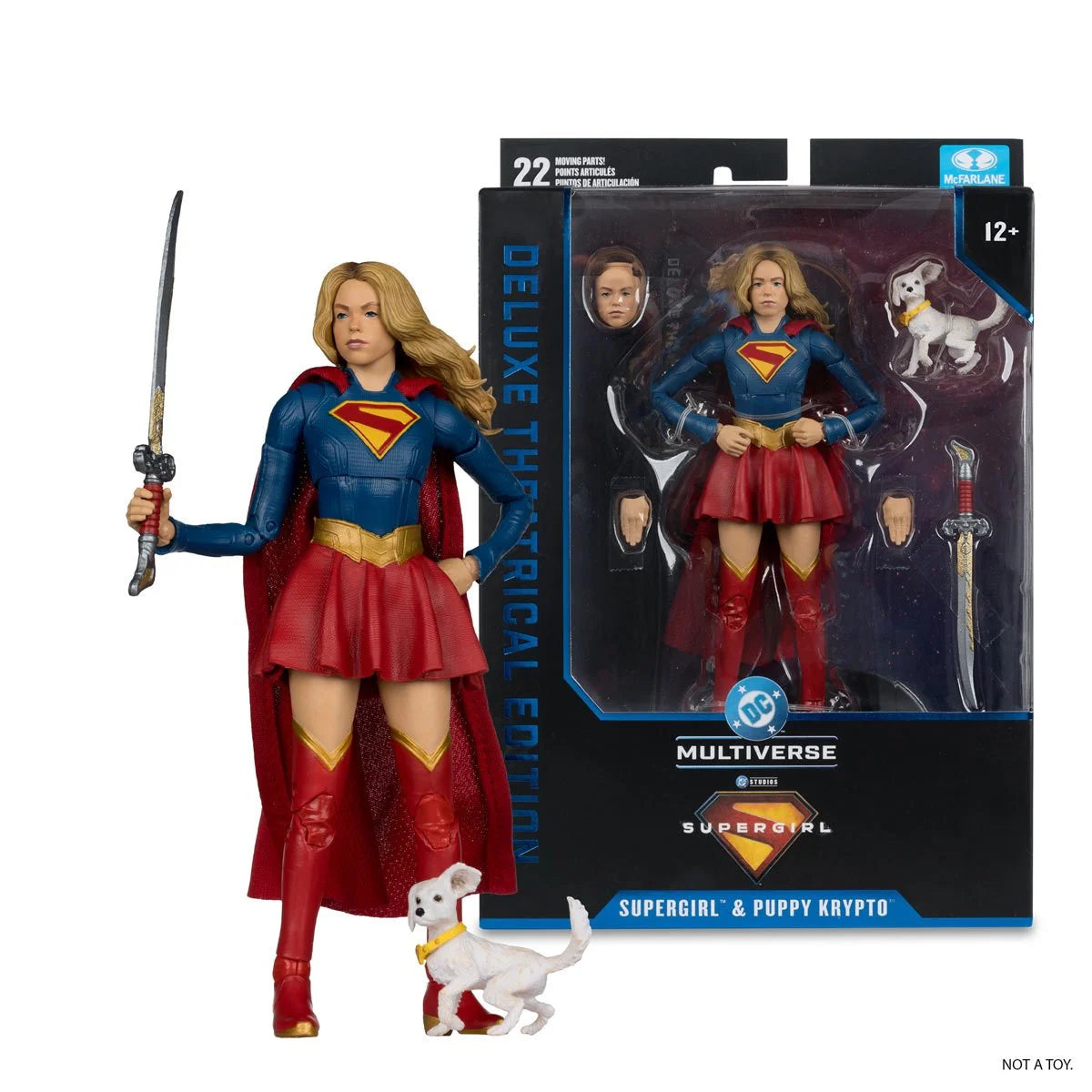 DC Multiverse Deluxe Theatrical Edition Wave 4 Supergirl Movie Supergirl and Baby Krypto 7-Inch Scale Action Figure view 4