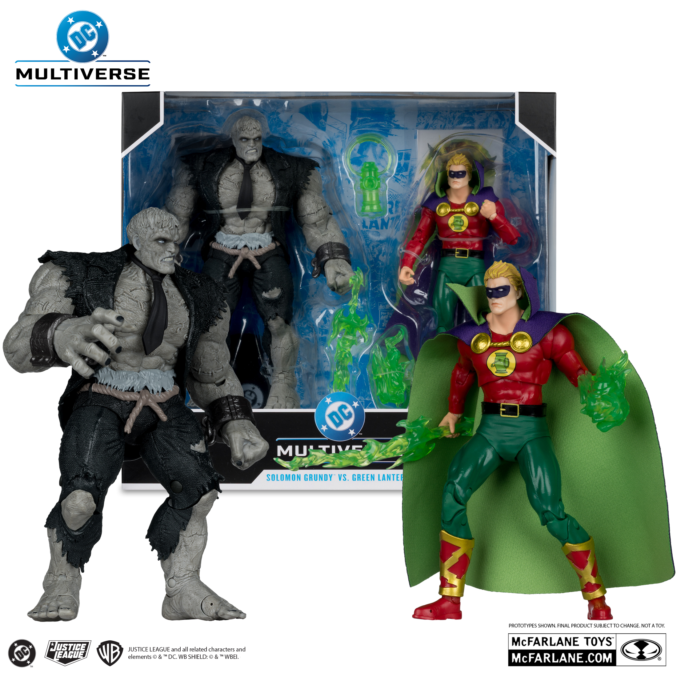 DC Multiverse Solomon Grundy vs Green Lantern (JSA) Action Figure and Mega Figure 2 Pack - 7"