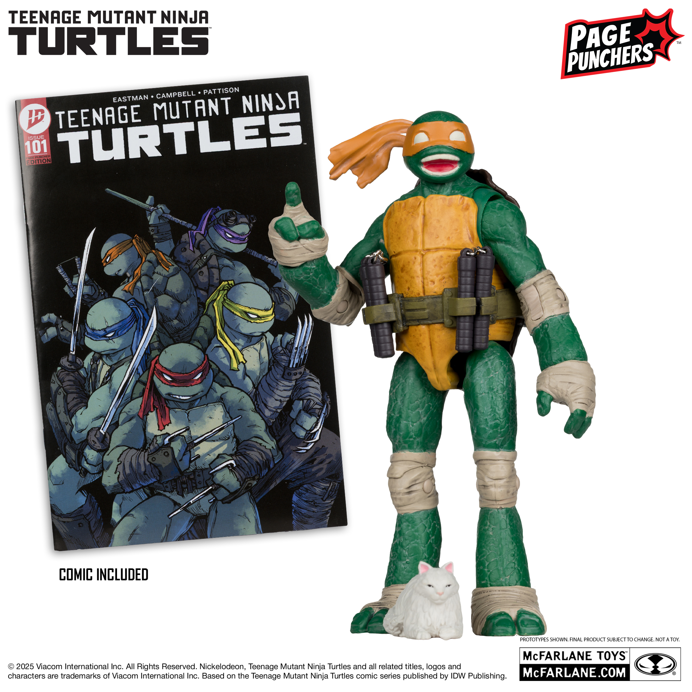 Teenage Mutant Ninja Turtles Page Punchers Michelangelo Action Figure with Comic - 5"